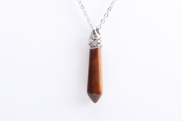 Splendid Yellow Tiger Eye Point Necklace