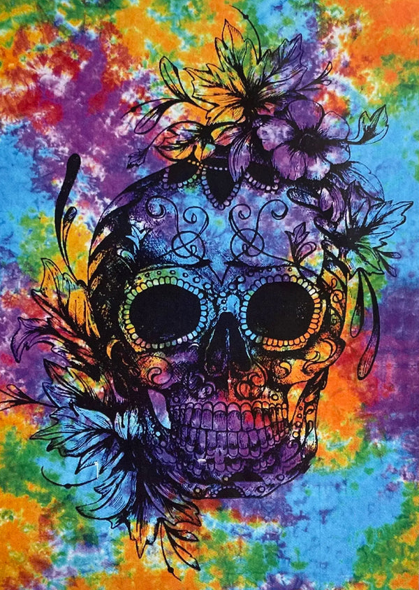 Tiedye Skull Tapestry