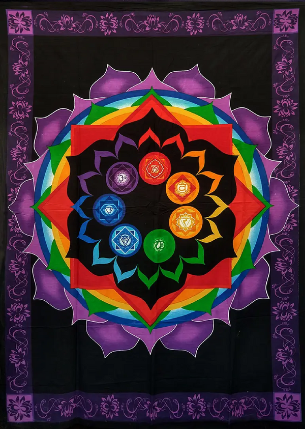 Rainbow Lotus Chakra Tapestry