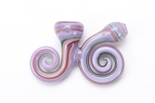 Purple Dual Spiraled Tail Chillum