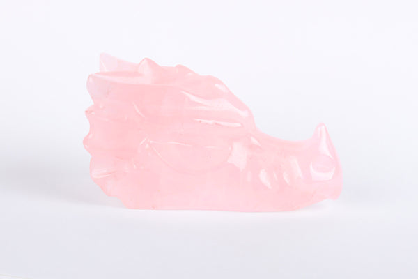 Rose Quartz Dragon Skull