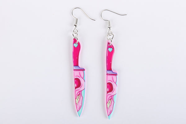 Staby Skull Acrylic Earrings