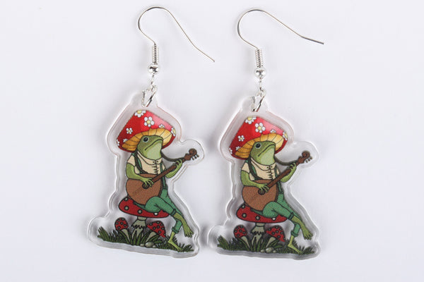 Frog Music Acrylic Earrings