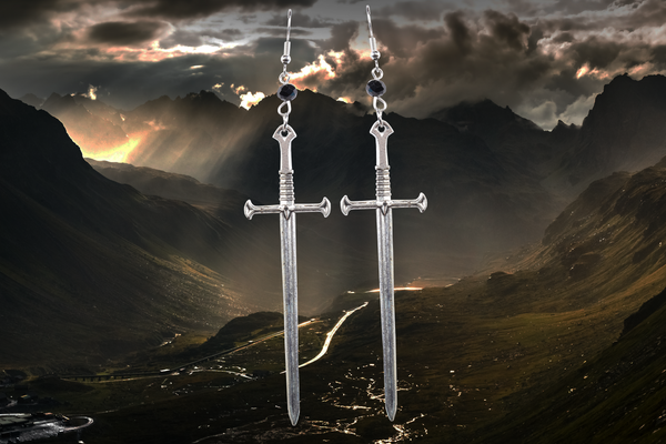 Flame of the West Sword Pendant Earrings